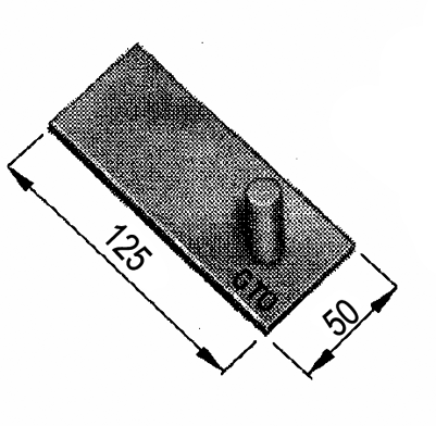 125 x 50 x 6 mm
Průměr čepu 14 mm